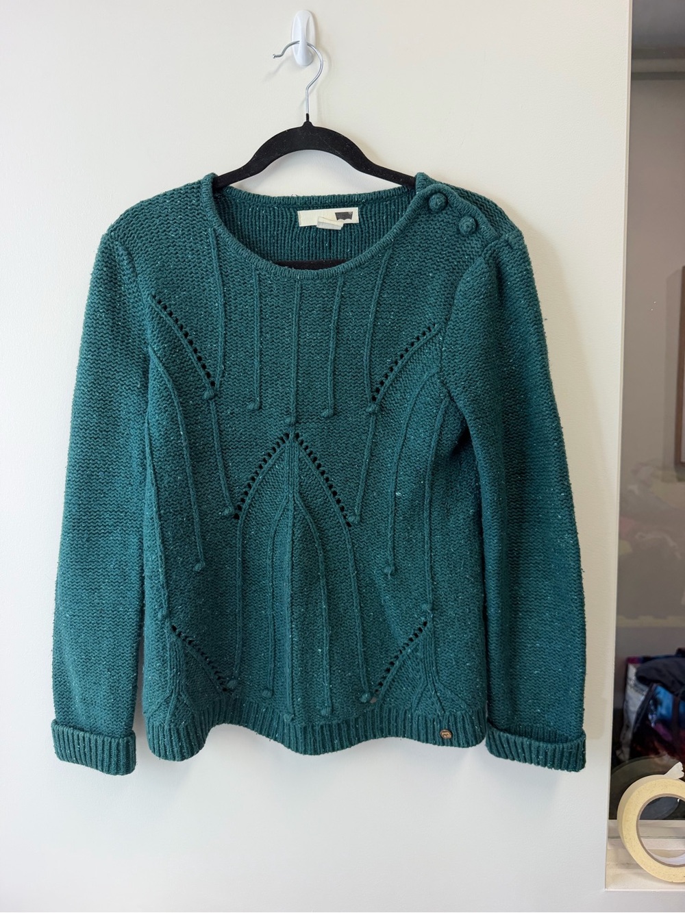 Levi's Women's Green Cotton Knit Crew Neck Lightweight Pullover Sweater Size M